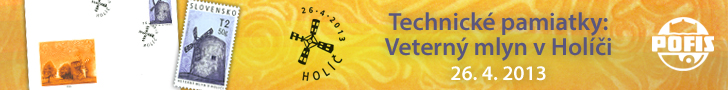 Po�tov� zn�mka Technick� pamiatky: Historick� mlyny � vetern� mlyn v Hol��i