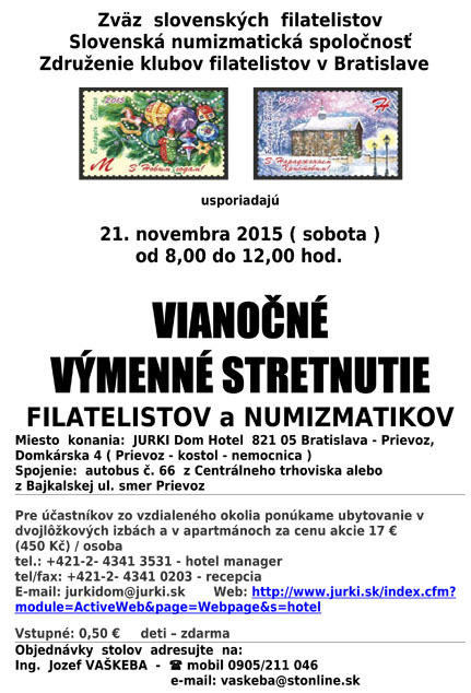 V�menn� stretnutie filatelistov a numizmatikov v Bratislave